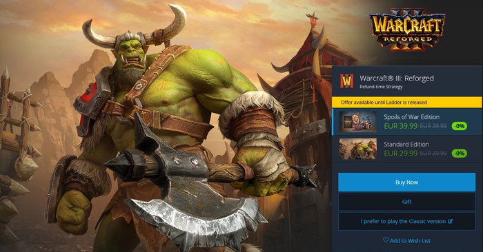 Нулевая рождественская скидка на покупку Warcraft 3 Refoged